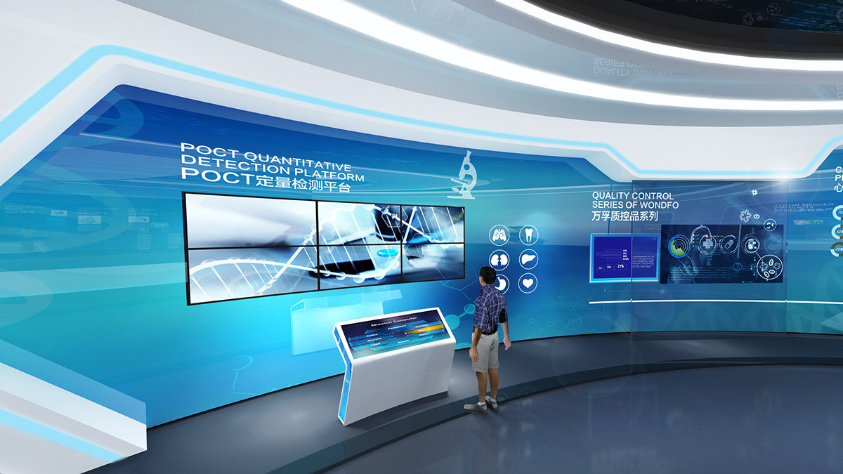 時空折疊 現代科技企業展廳文化墻的3D數字敘事